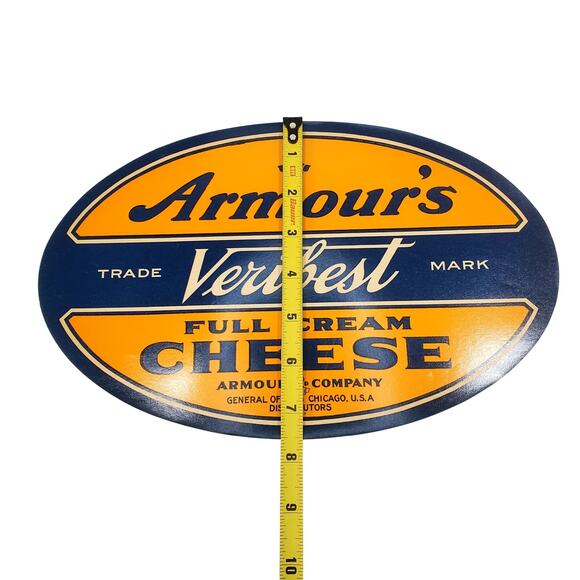 Vintage Old Armour’s Veribest Full Cream Cheese Crate Box Label Chicago 12" - Picture 4 of 4